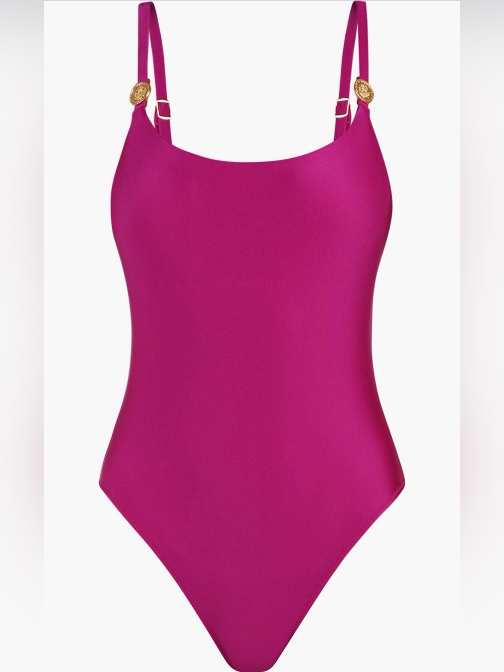 L’AGENCE Remi Shimmer One-Piece Swimsuit in Fuchsia size XS